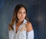 LIEU STAEHELIN  Bluse mit Pailletten