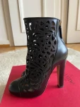 Valentino Laser Cut Back Zip Ankle Boots