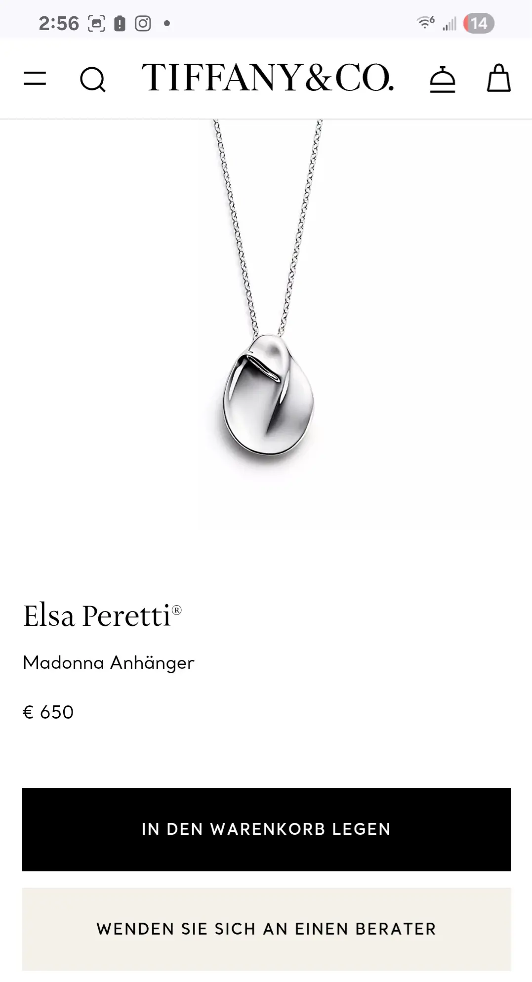 Tiffany & Co. Halskette mit Madonna | LOOP-Marktplatz
