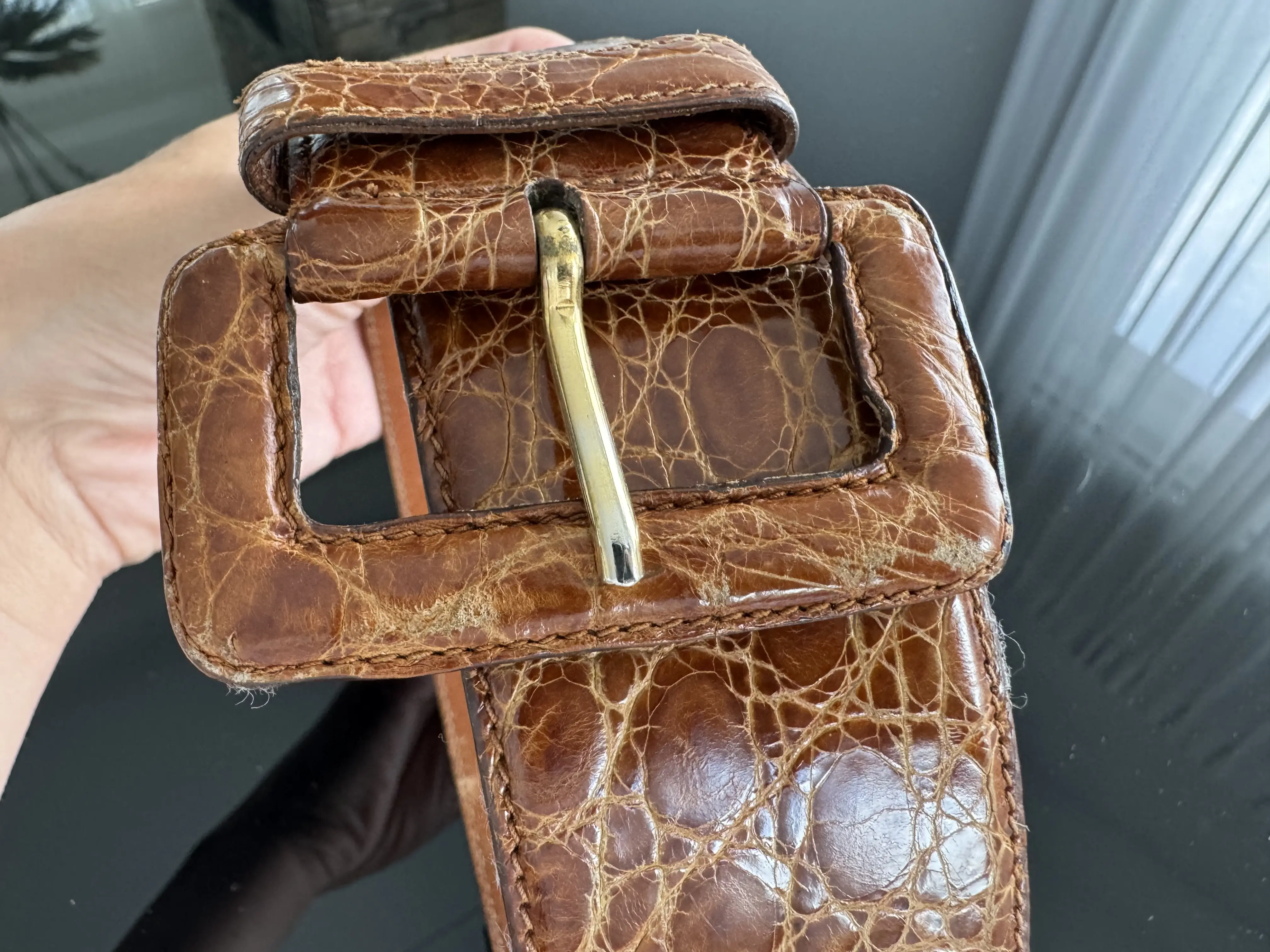 Prada Taillen-Gürtel, Alligator-Leder | LOOP Marketplace