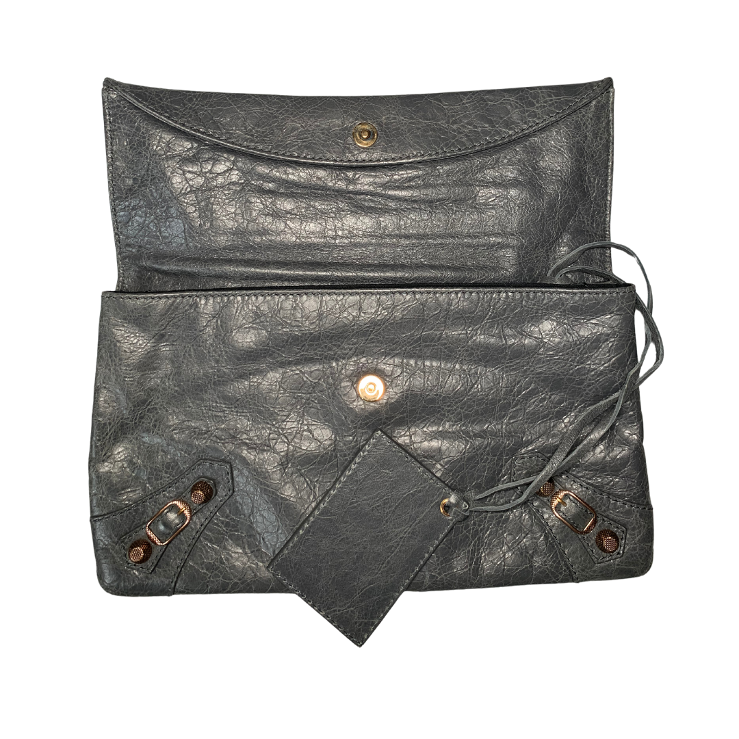 Balenciaga leather clutch