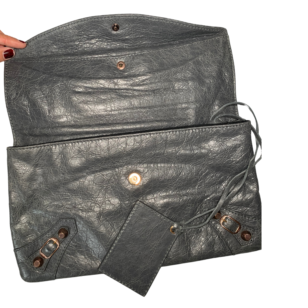 Balenciaga leather clutch