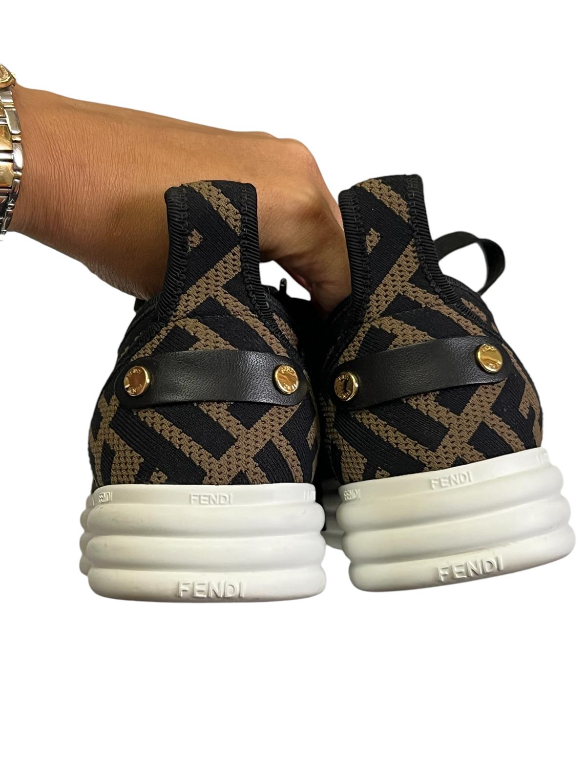 Fendi Monogram brown low-top sneakers