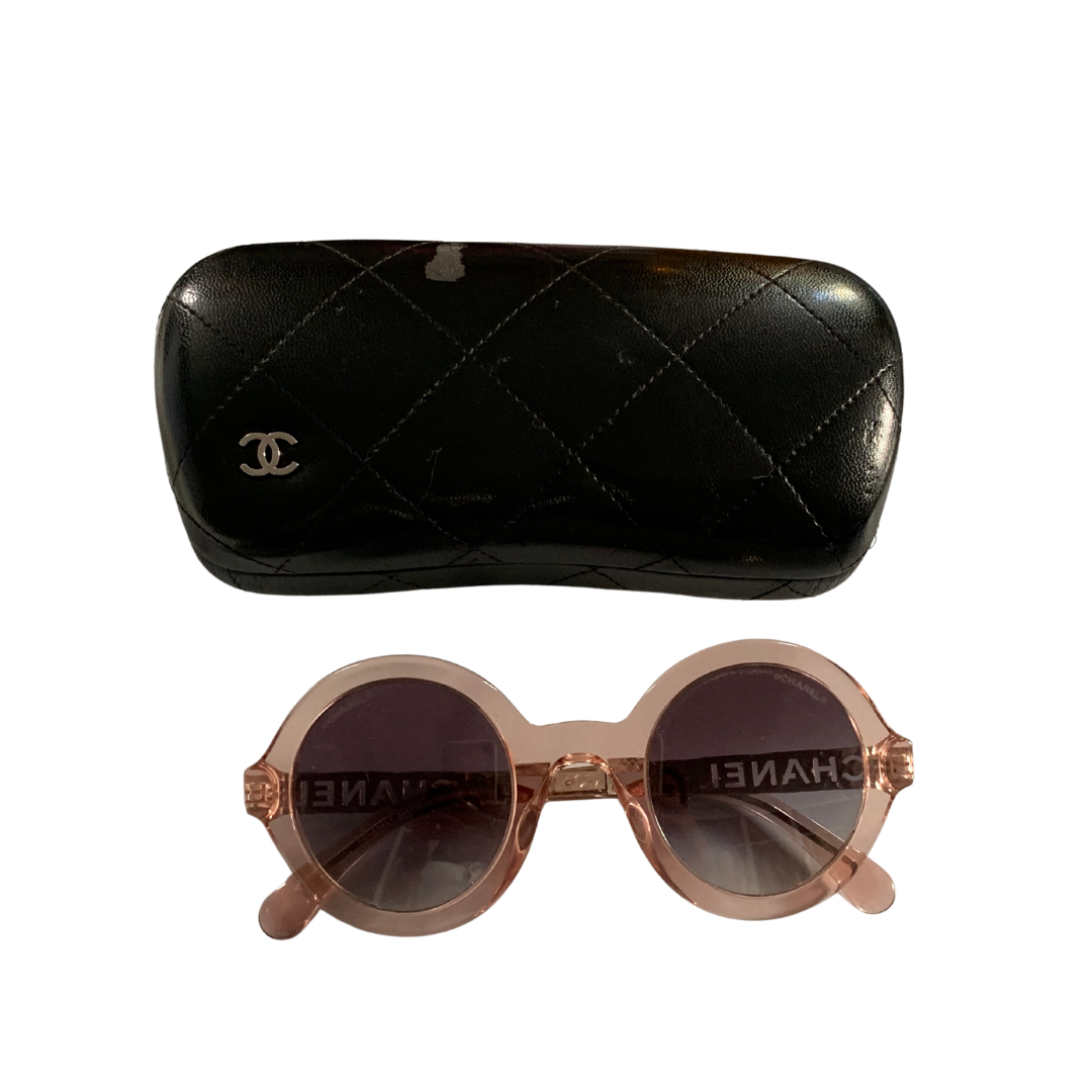 Chanel round pink sunglasses