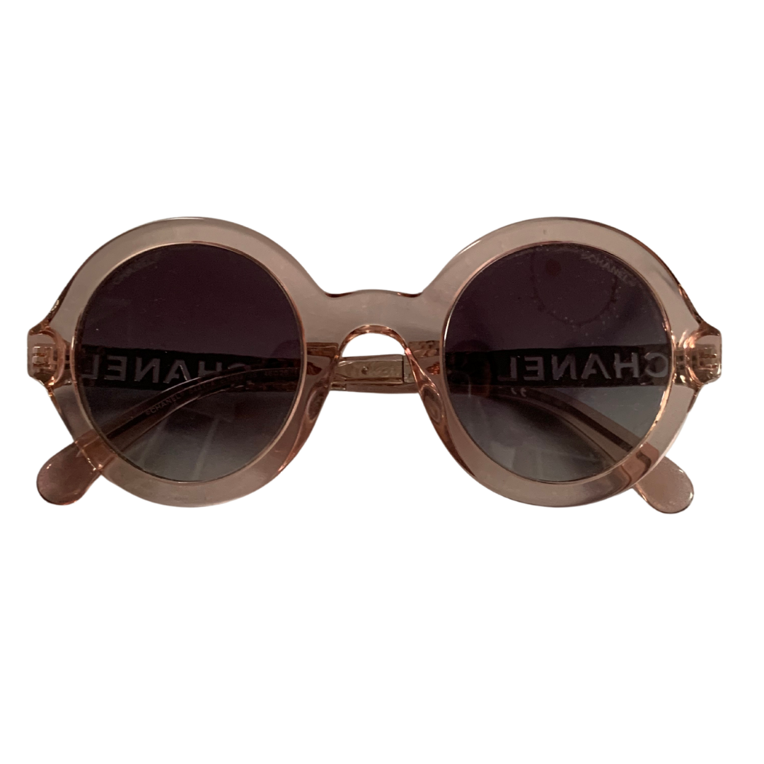 Chanel round pink sunglasses