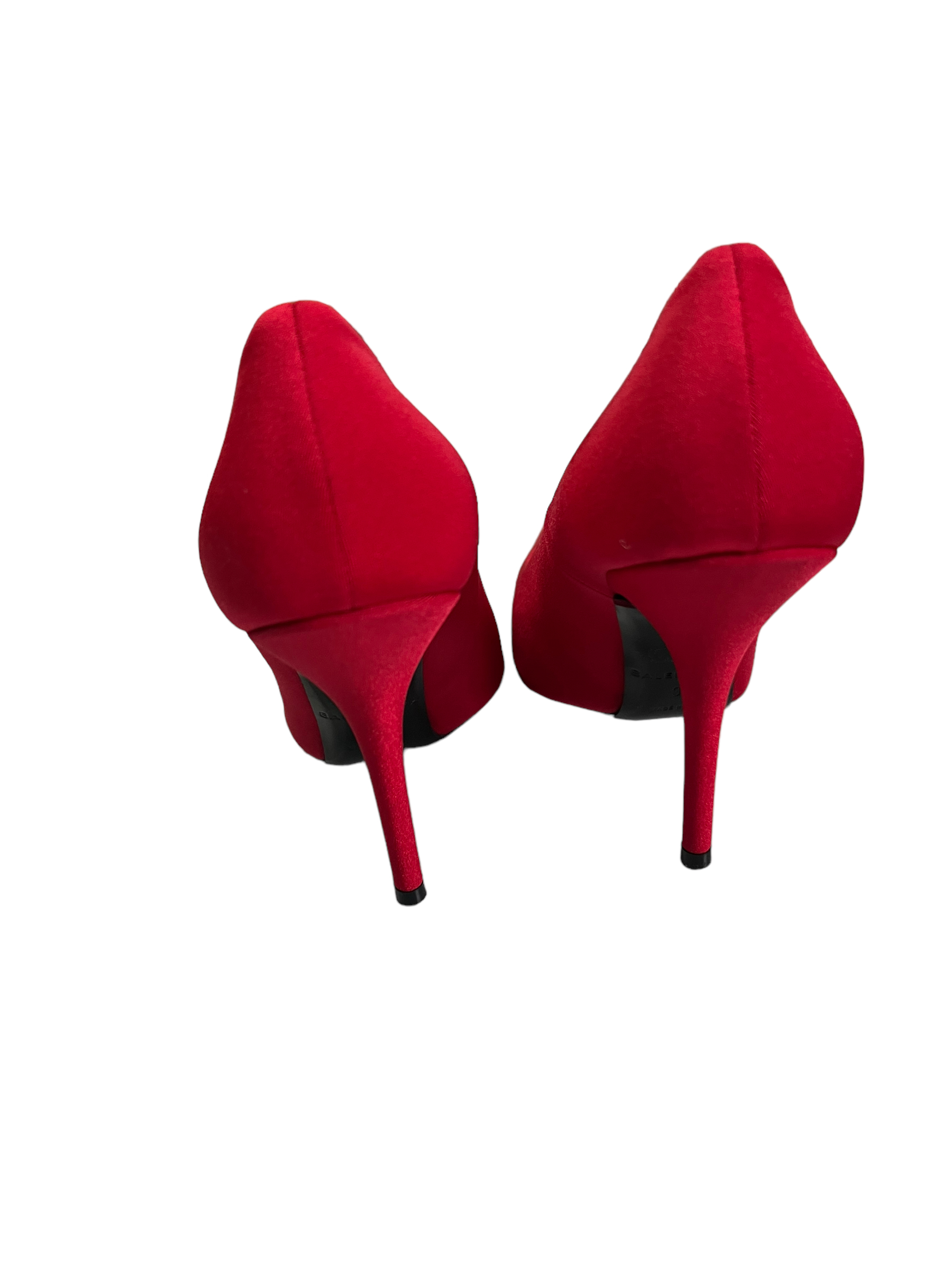 Balenciaga red satin pumps