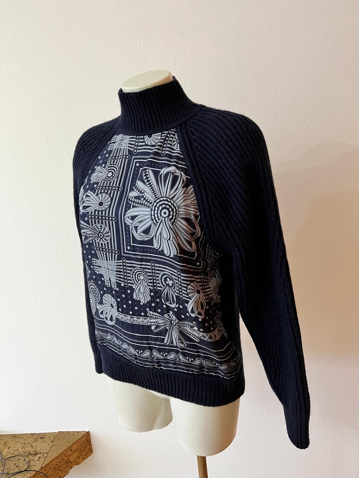 Hermès navy blue turtleneck sweater