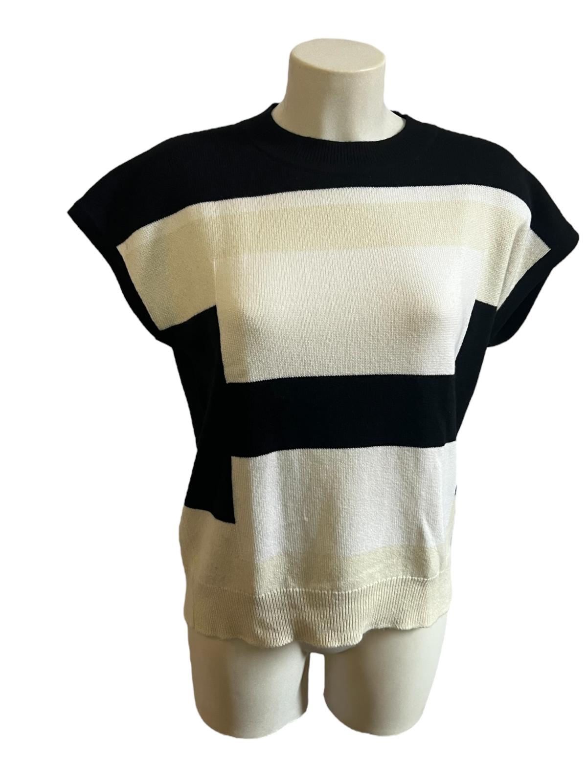 Hermès short-sleeved black/white sweater | LOOP-Marktplatz