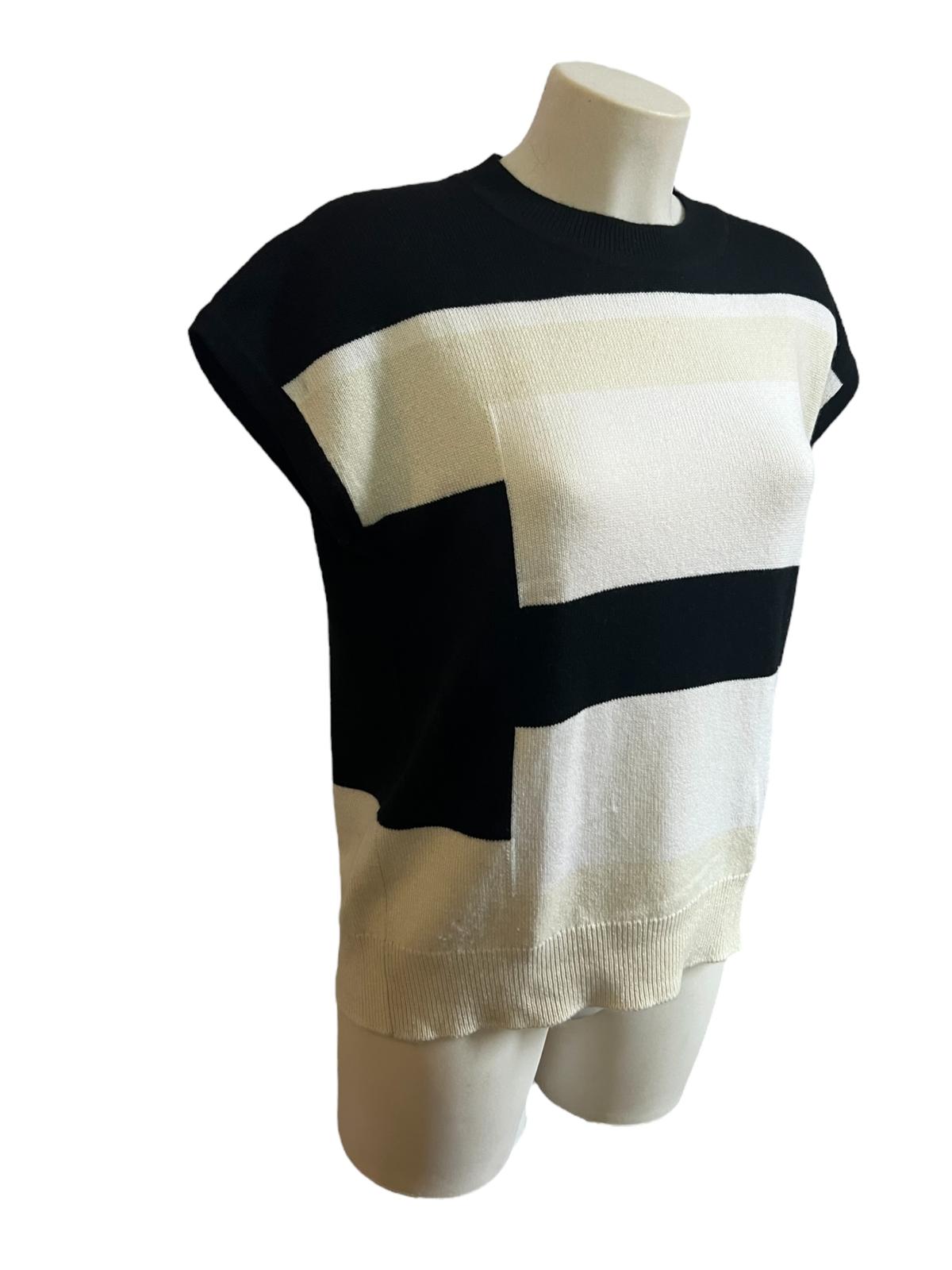 Hermès short-sleeved black/white sweater | LOOP-Marktplatz