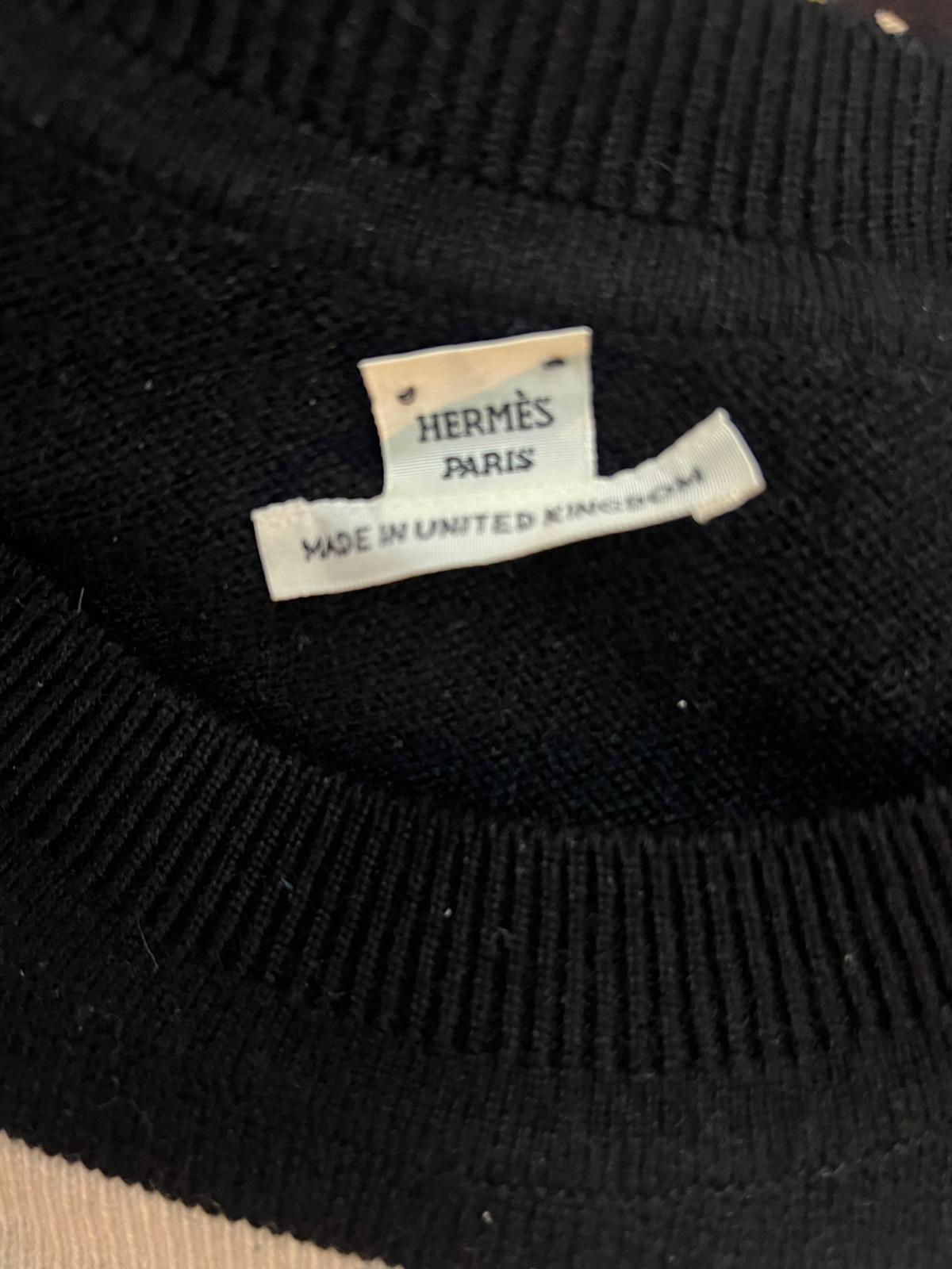 Hermès short-sleeved black/white sweater | LOOP-Marktplatz