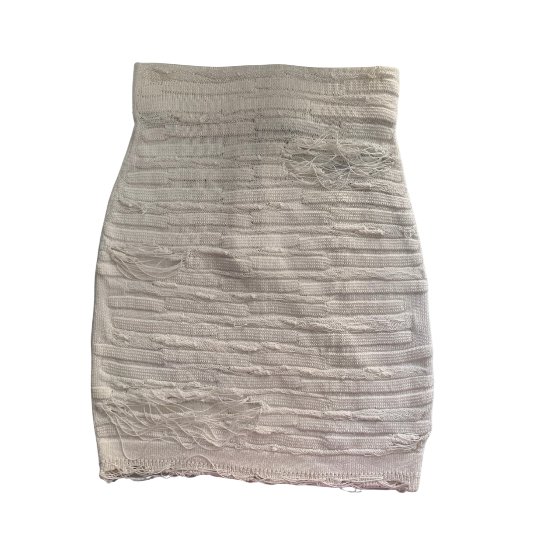 Balmain white ripped effect skirt | LOOP-Marktplatz