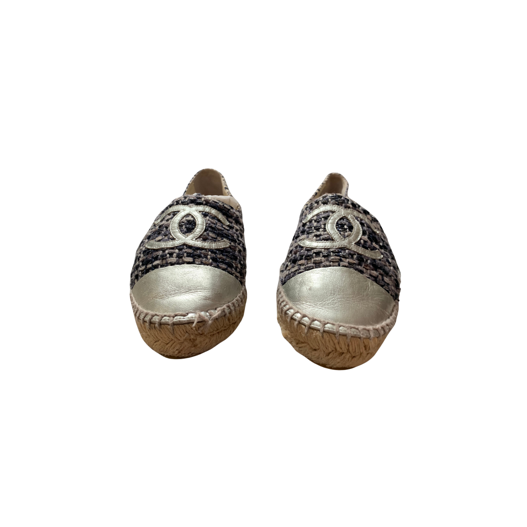 Chanel blue/silver espadrilles