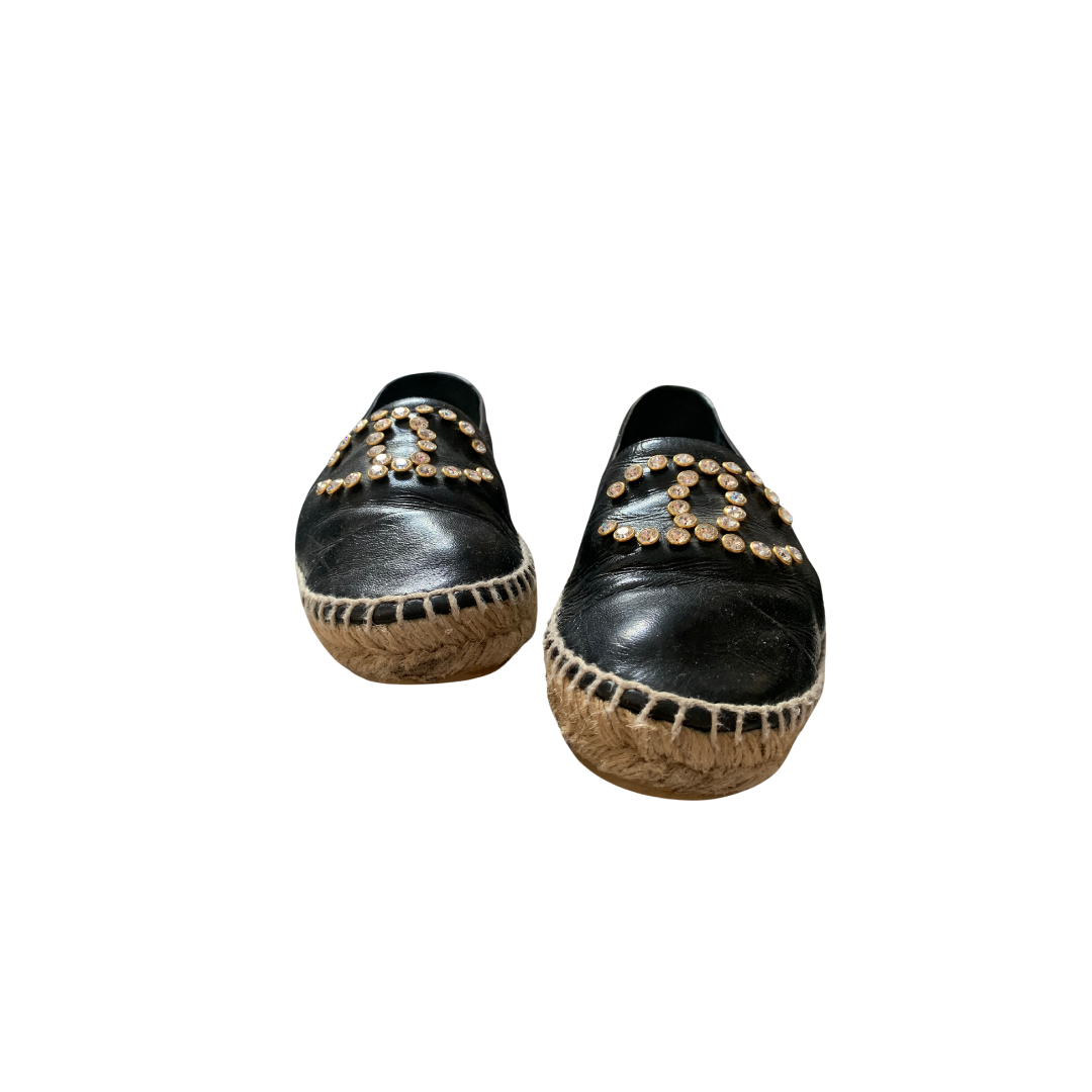 Chanel black leather espadrilles | LOOP-Marktplatz