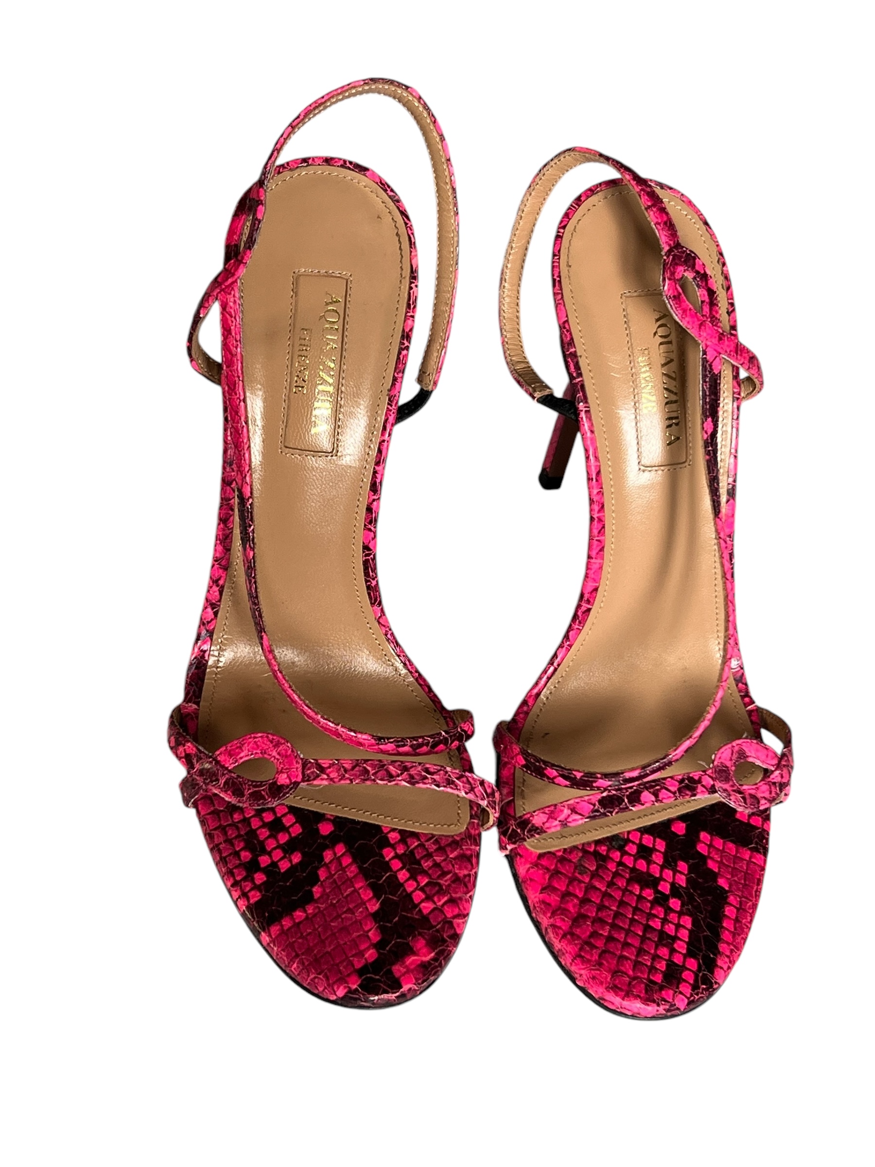 Pink Python Sandals by Aquazzura