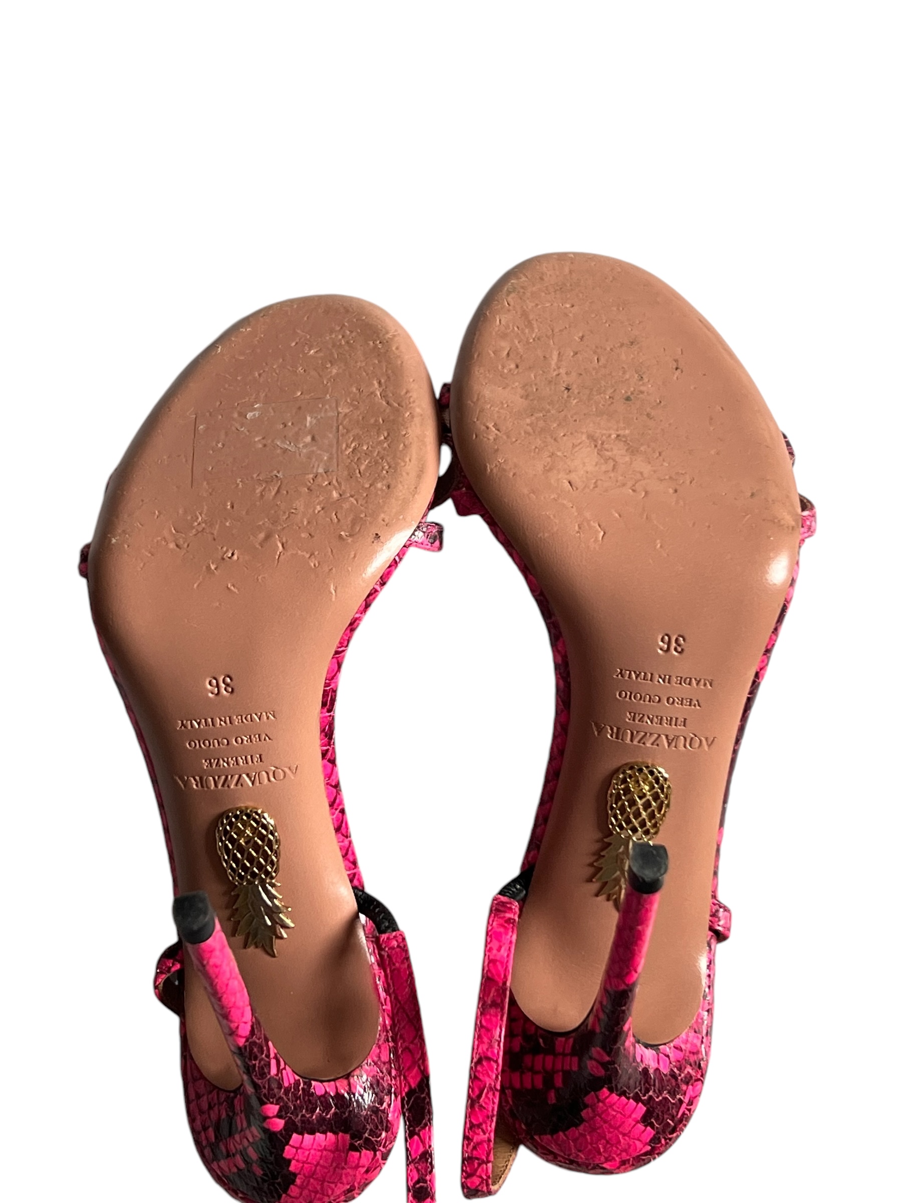 Pink Python Sandals by Aquazzura