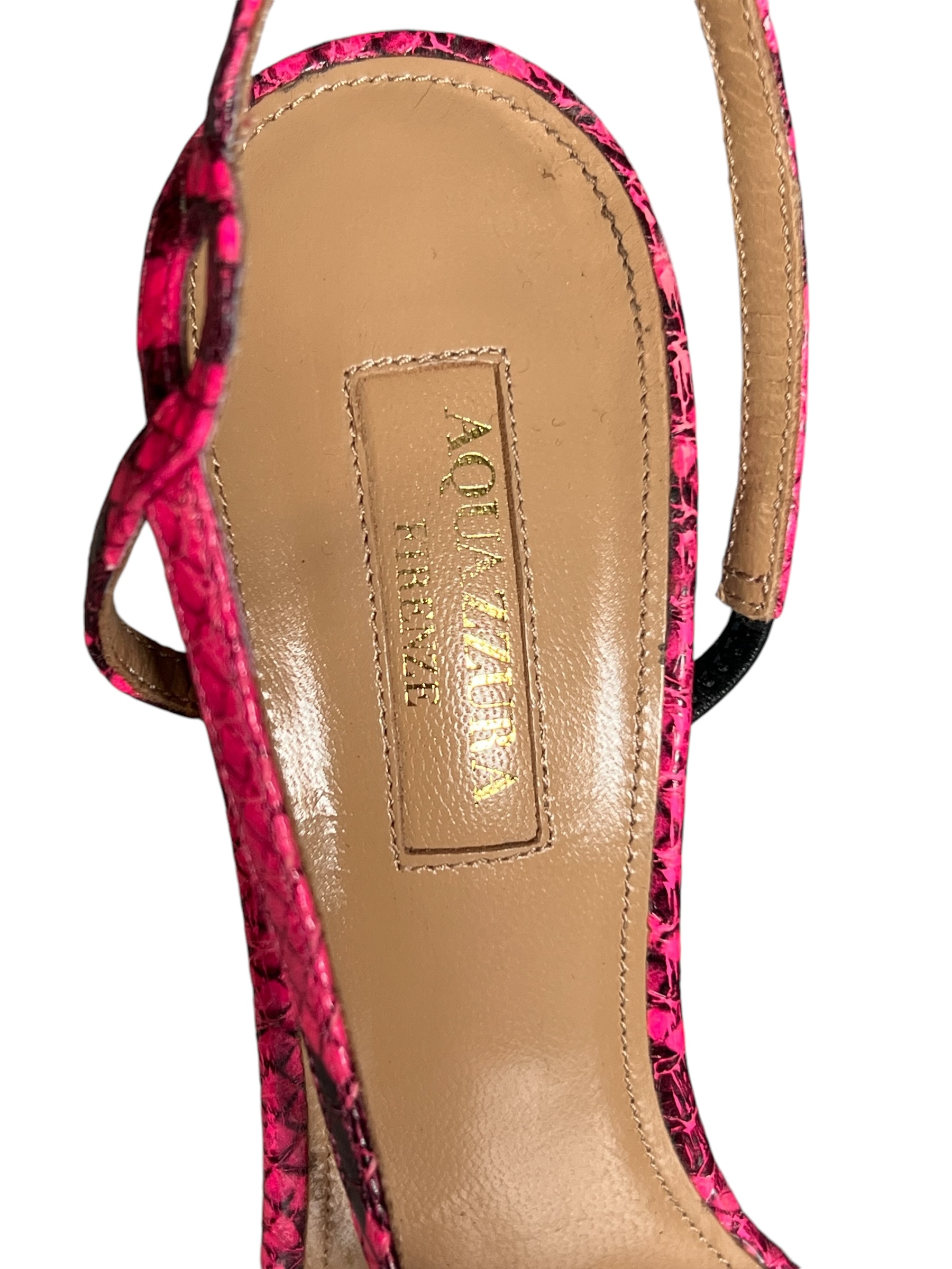 Pink Python Sandals by Aquazzura