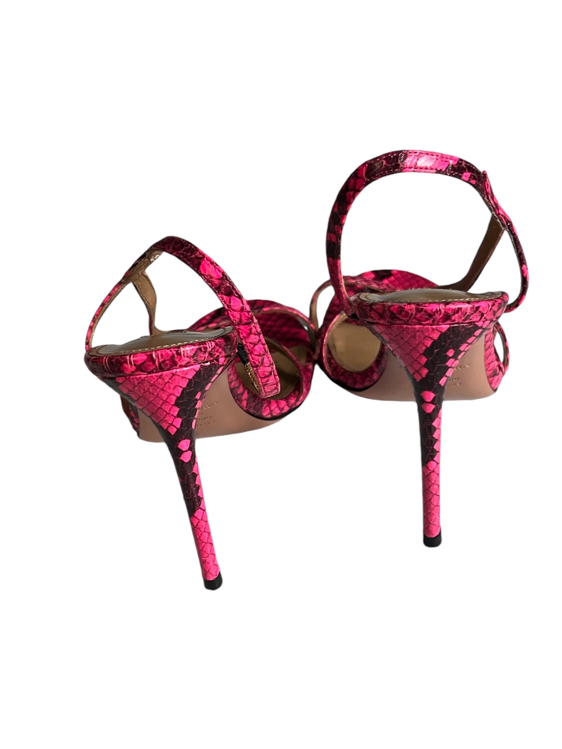 Pink Python Sandals by Aquazzura