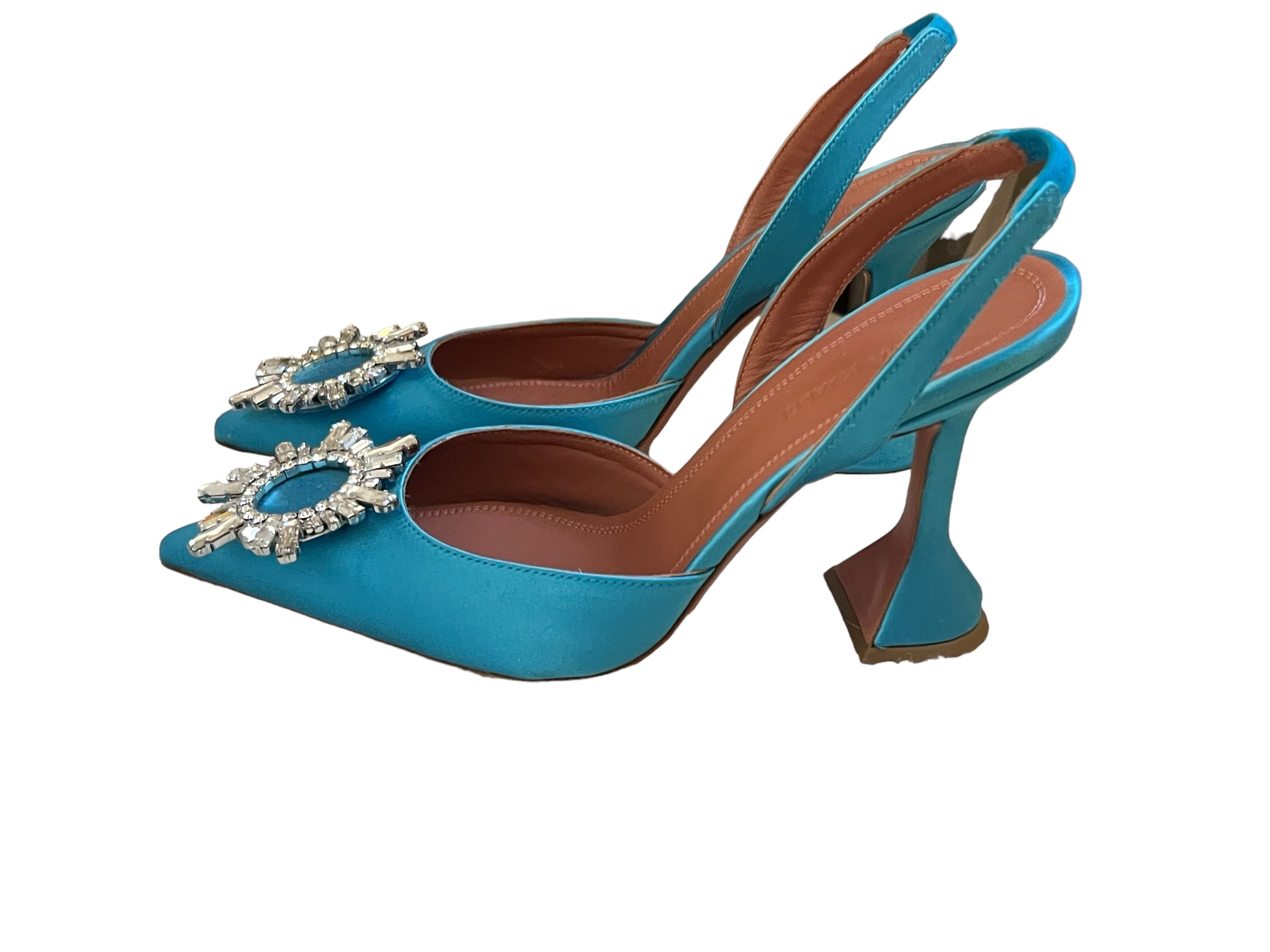 Begum Amina Muaddi blue pumps