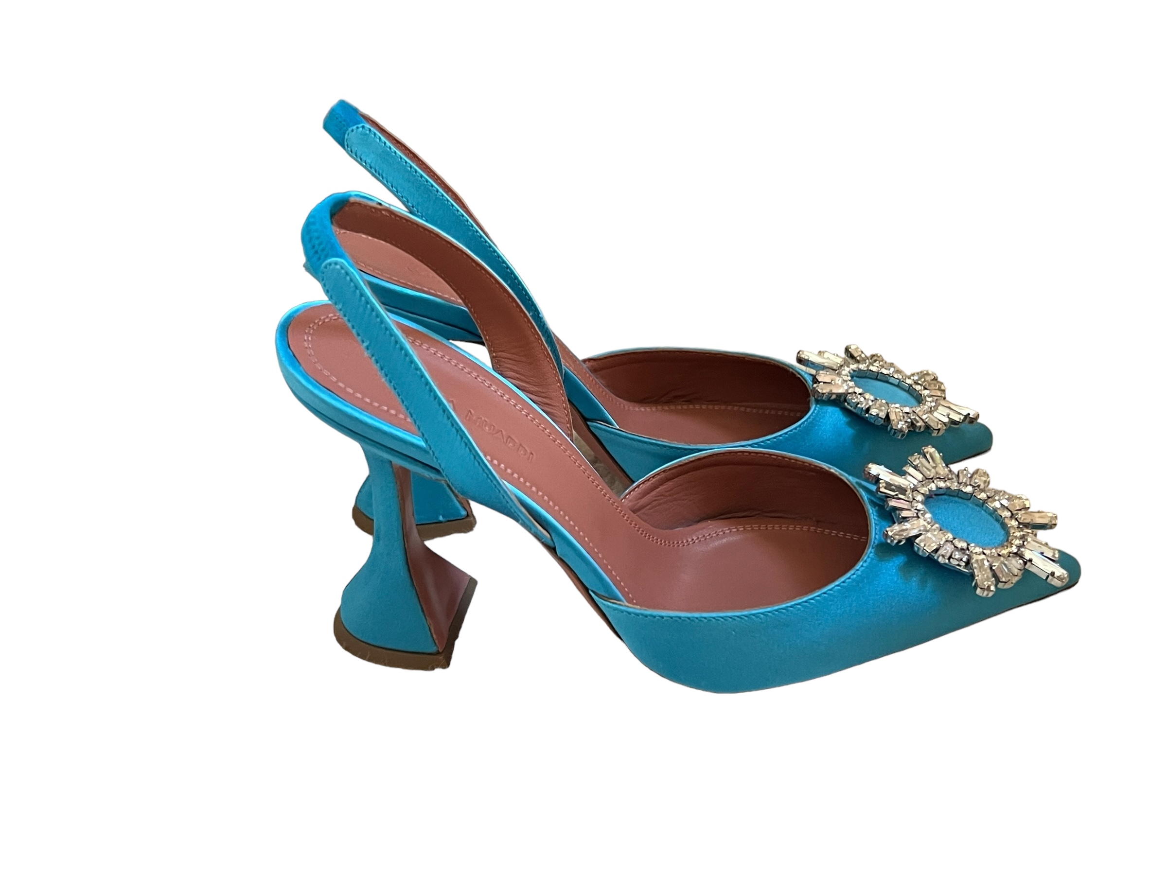 Begum Amina Muaddi blue pumps