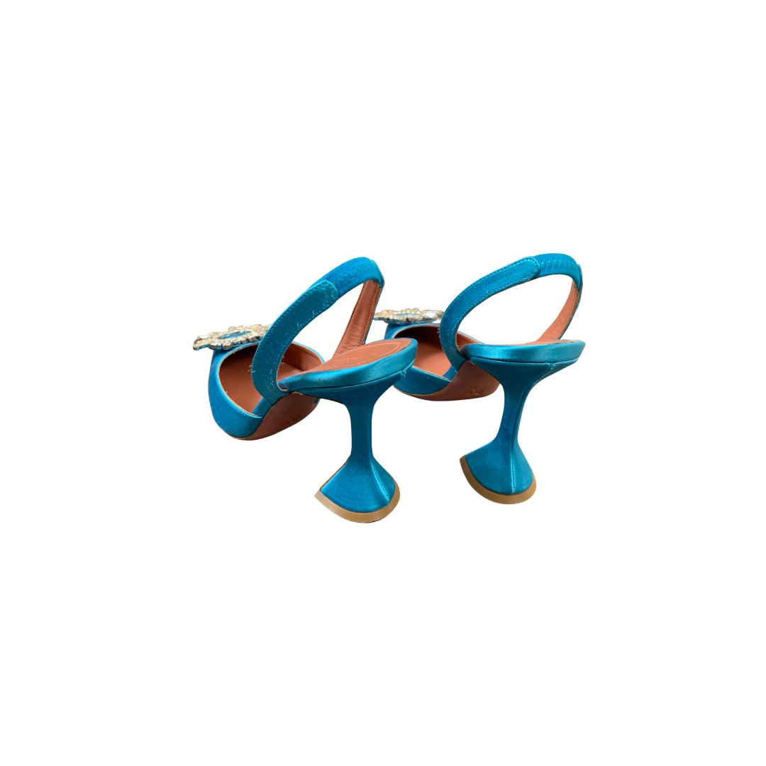 Begum Amina Muaddi blue pumps