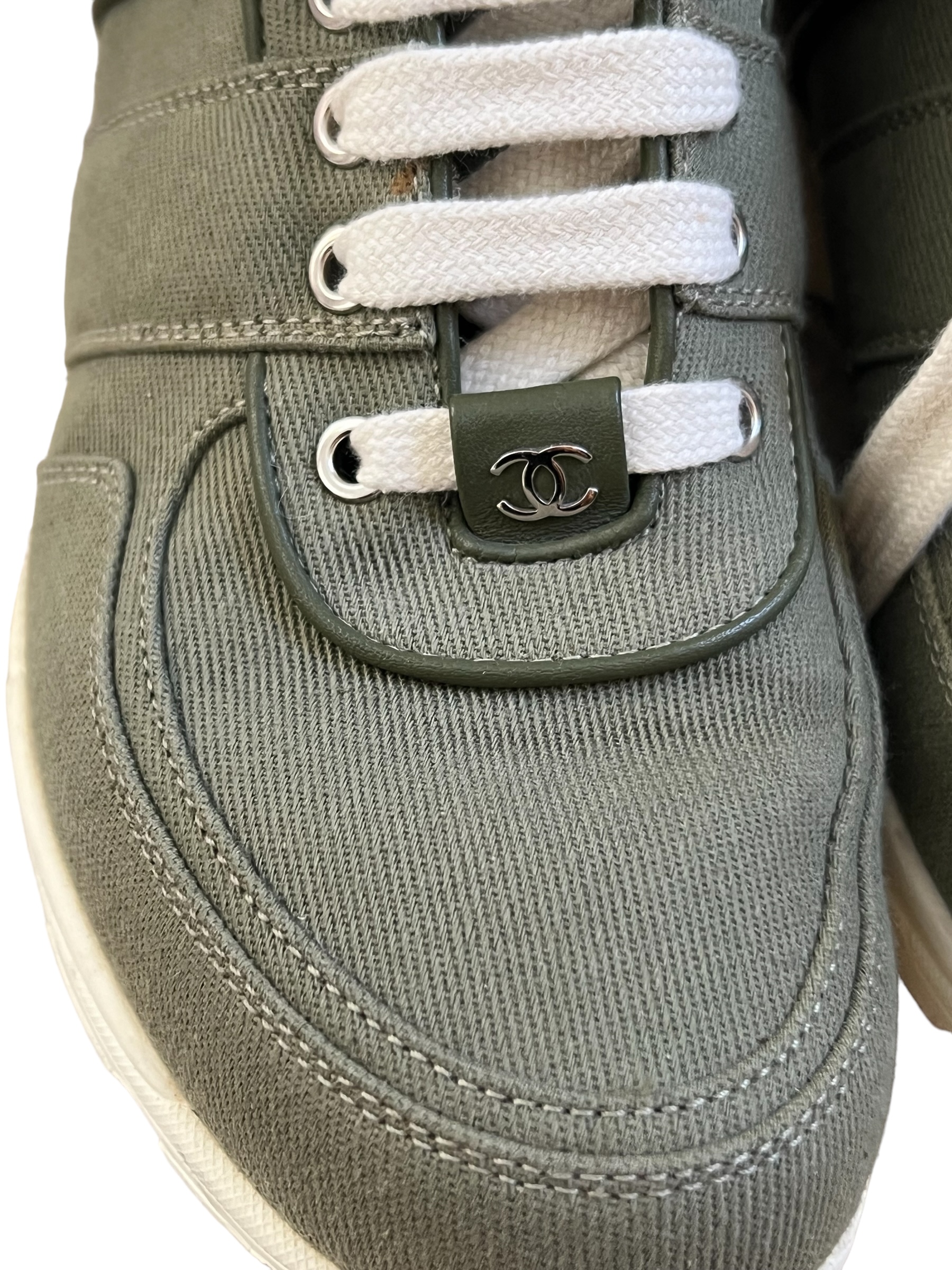 Chanel khaki canvas sneakers | LOOP Marketplace