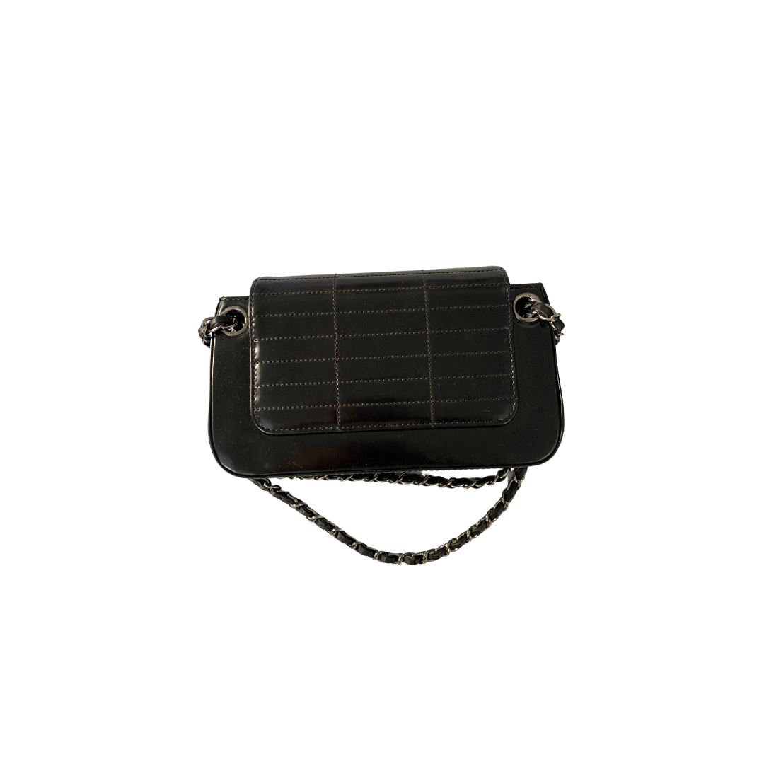 Black leather Chanel bag