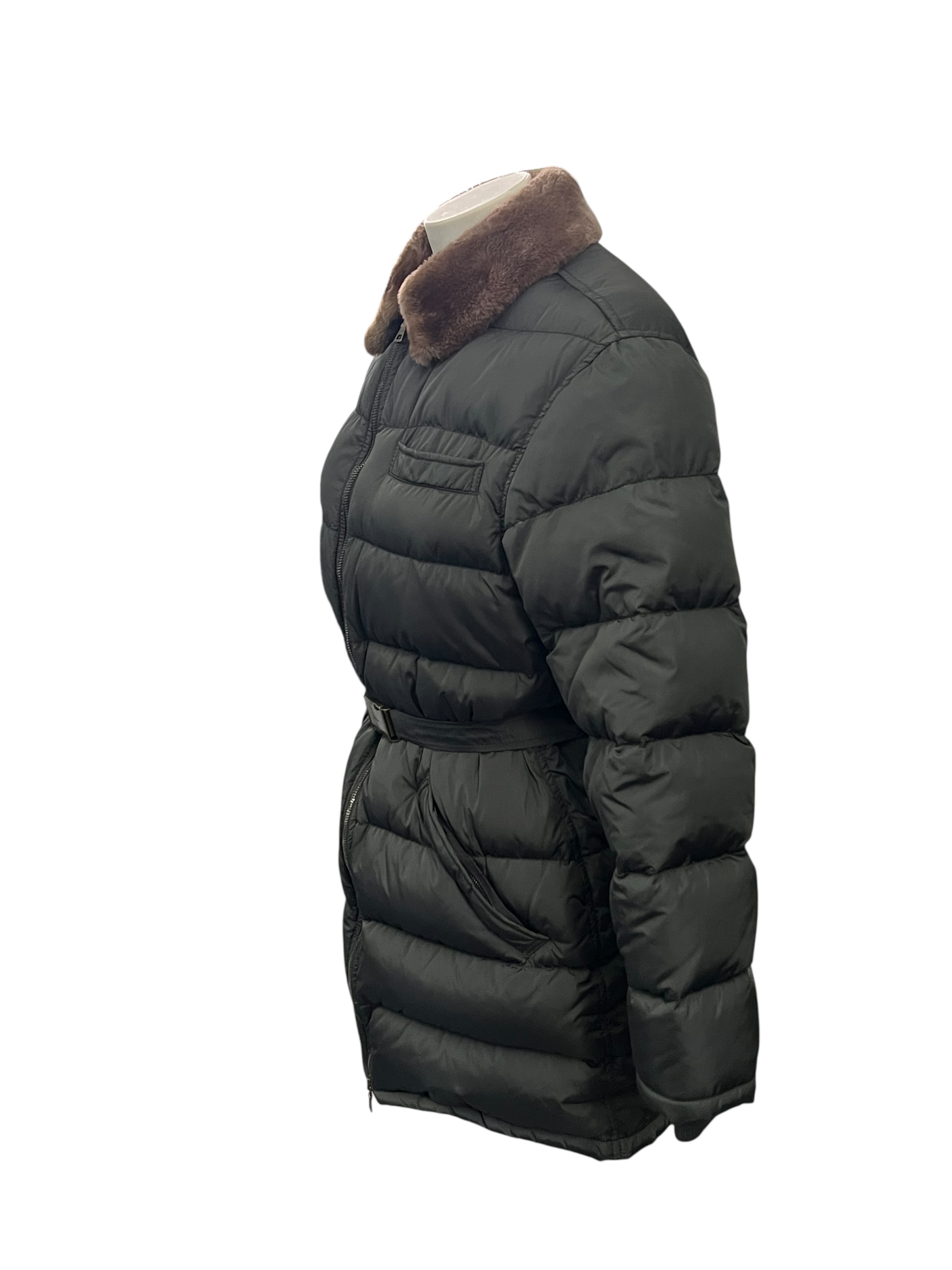 Khaki Prada down jacket