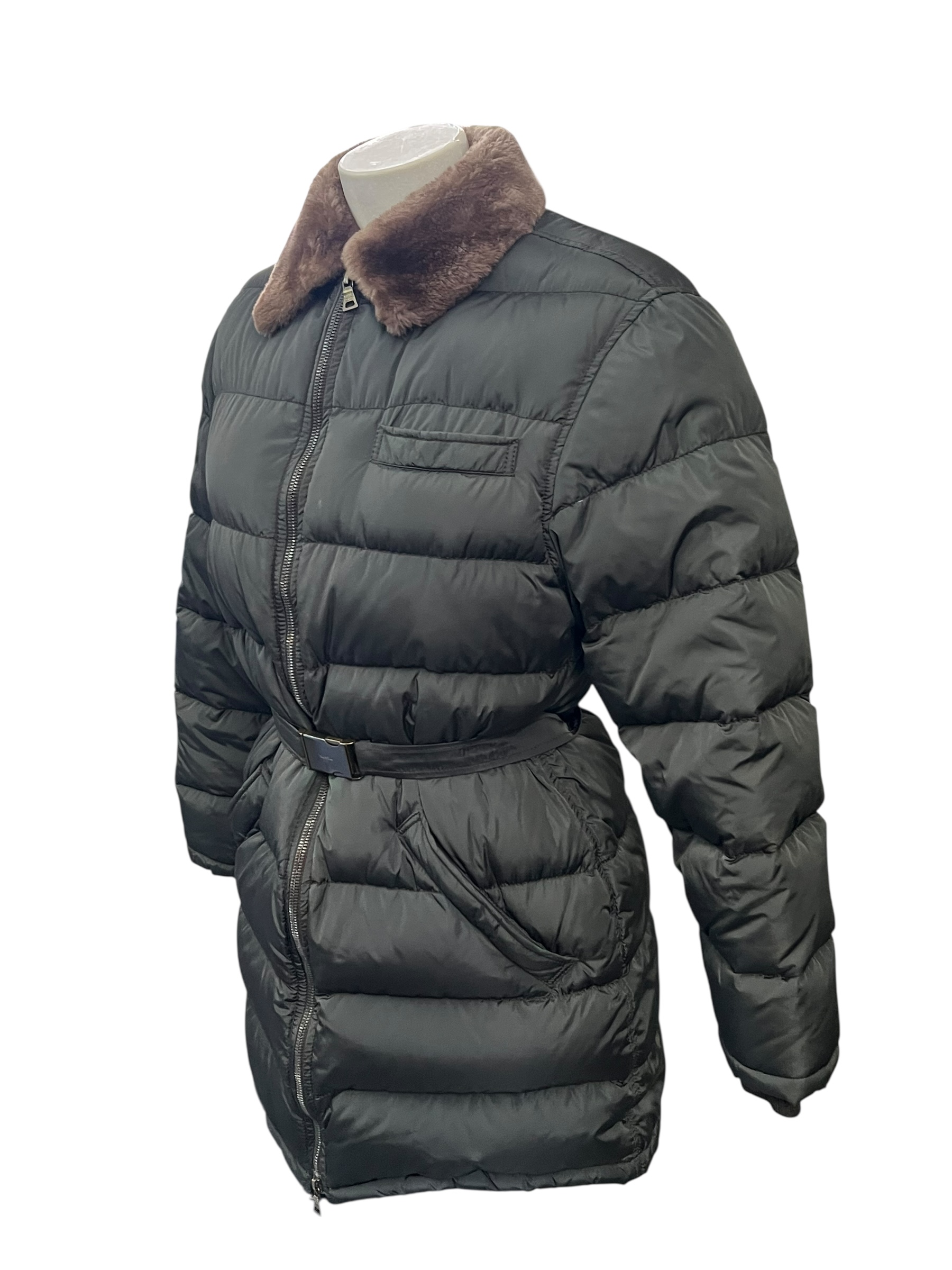 Khaki Prada down jacket