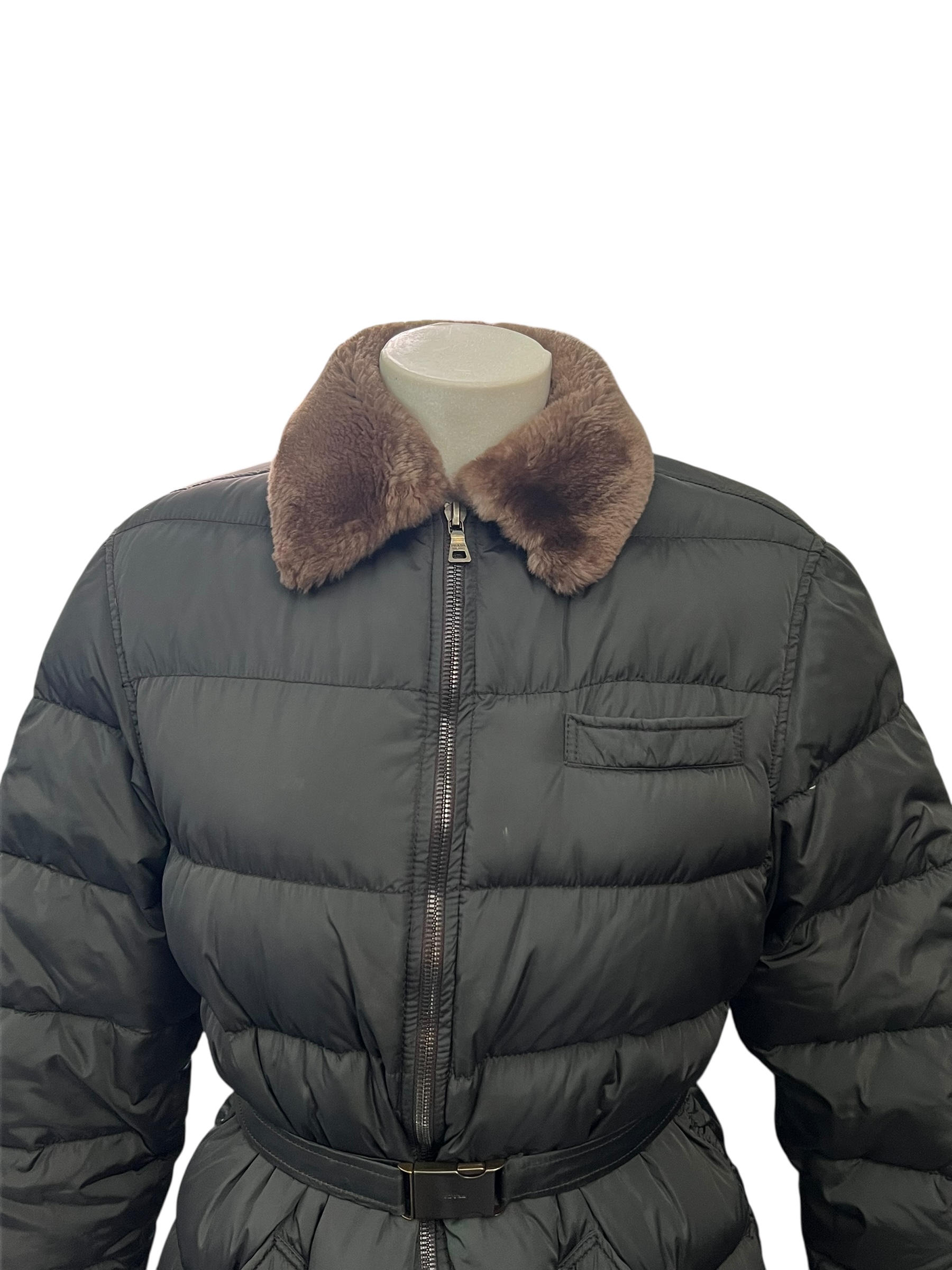 Khaki Prada down jacket