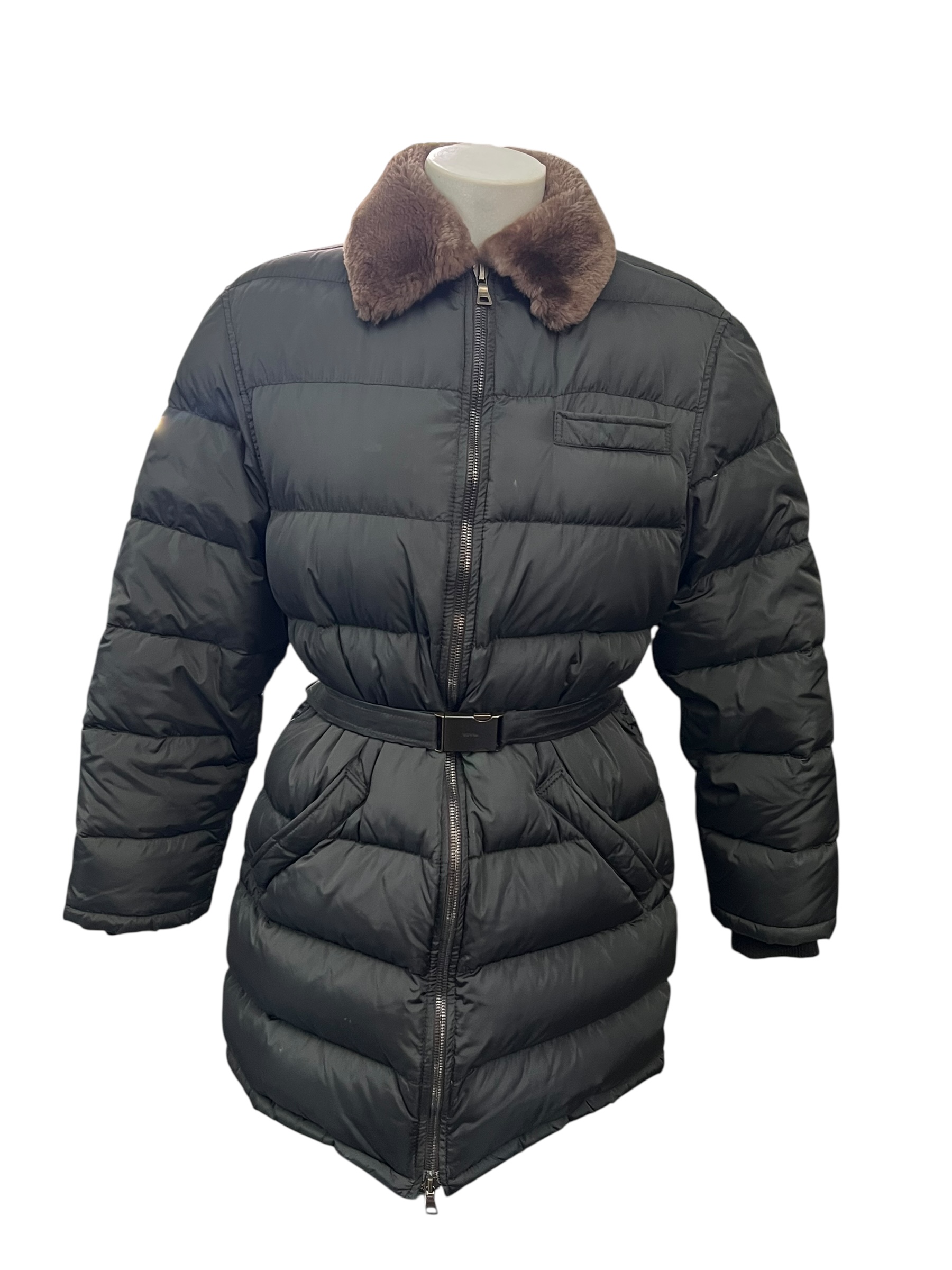 Khaki Prada down jacket