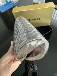 CHANEL Clutch silver metallic