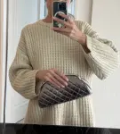 CHANEL Clutch silver metallic