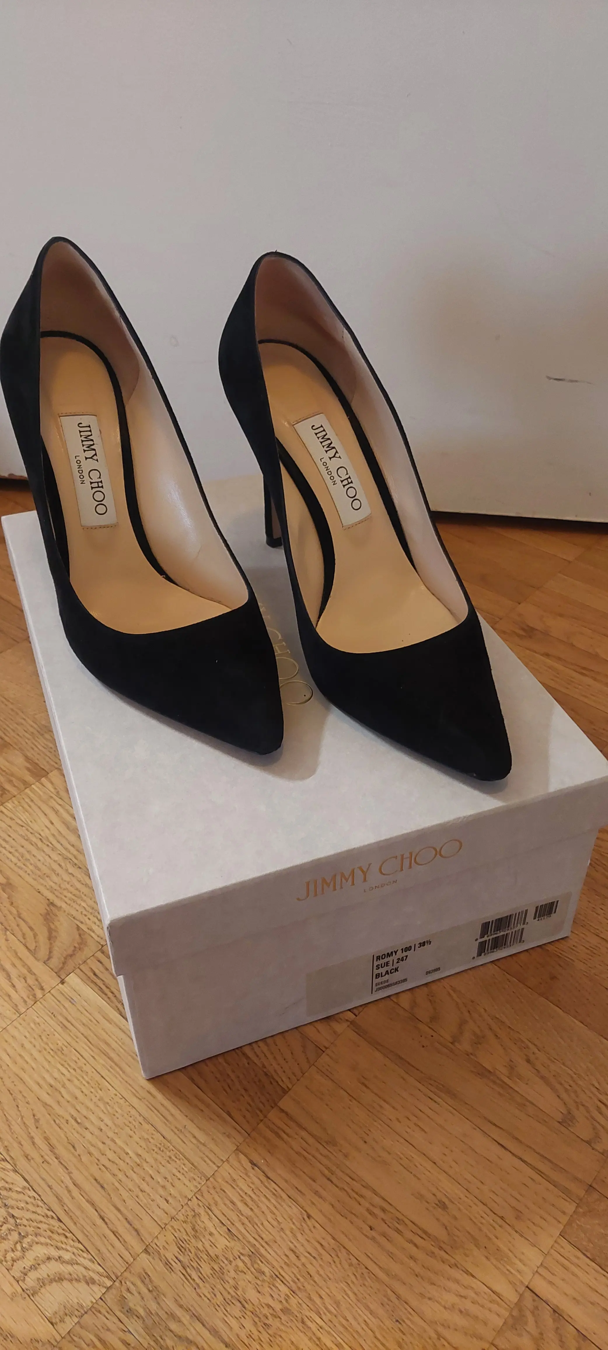 JIMMY CHOO ROMY 100 SUEDE BLACK 38 1/2 | LOOP-Marktplatz