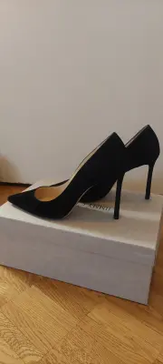 JIMMY CHOO ROMY 100 SUEDE BLACK 38 1/2 | LOOP-Marktplatz