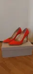 JIMMY CHOO ROMY 100 SUEDE POP ORANGE
