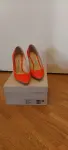 JIMMY CHOO ROMY 100 SUEDE POP ORANGE