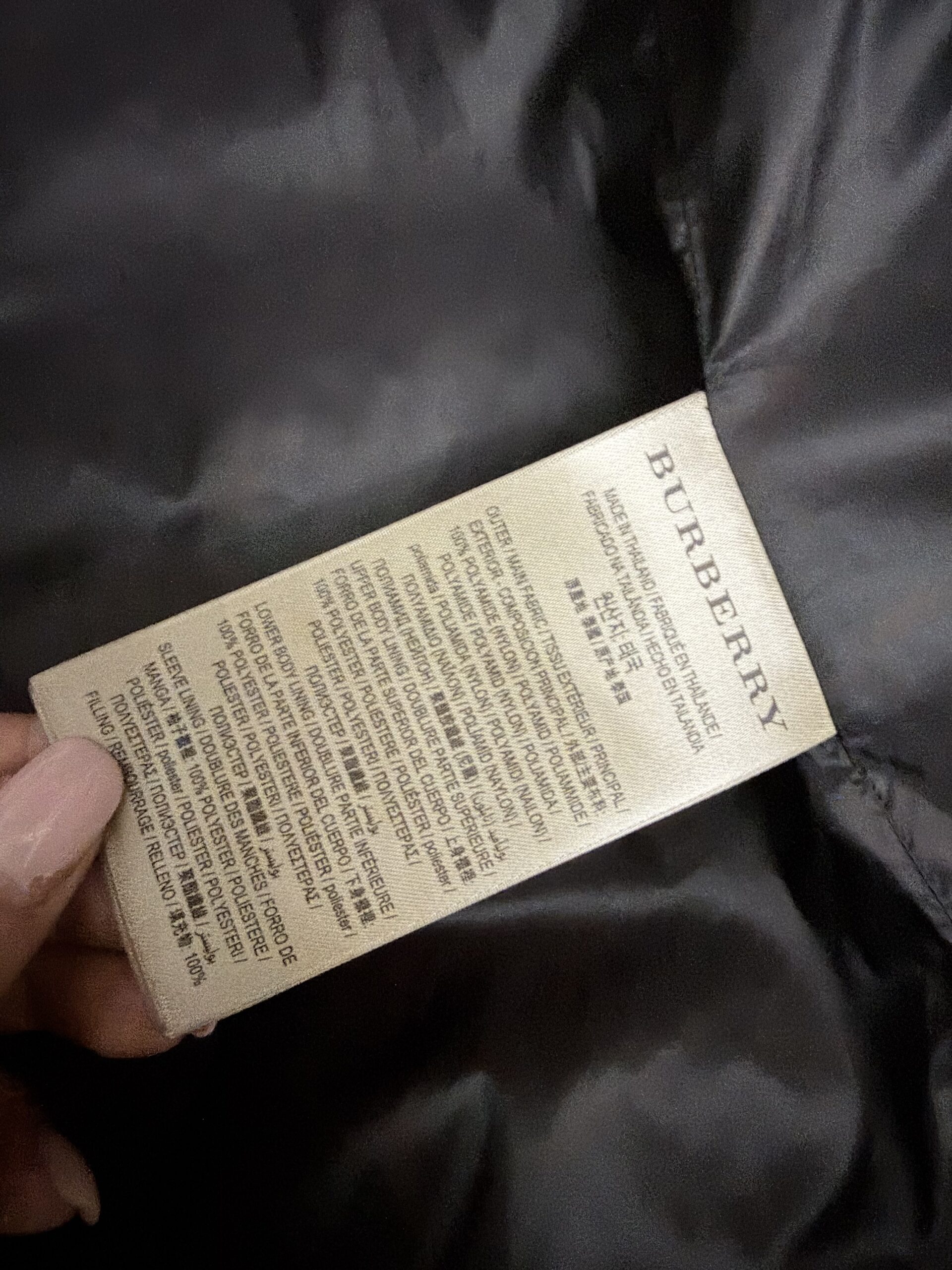 Burberry down jacket