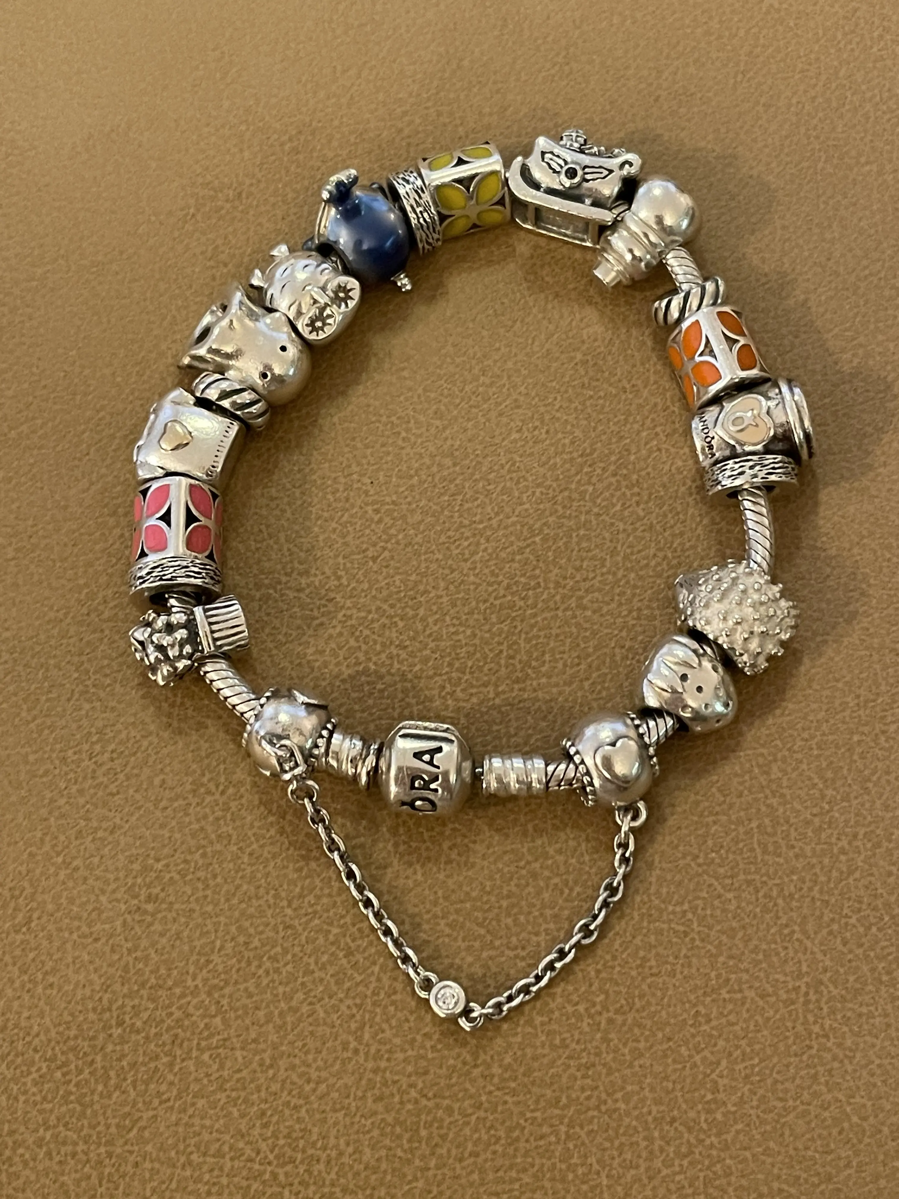 PANDORA Bracelet, 19cm with 13 Charms | LOOP Marketplace