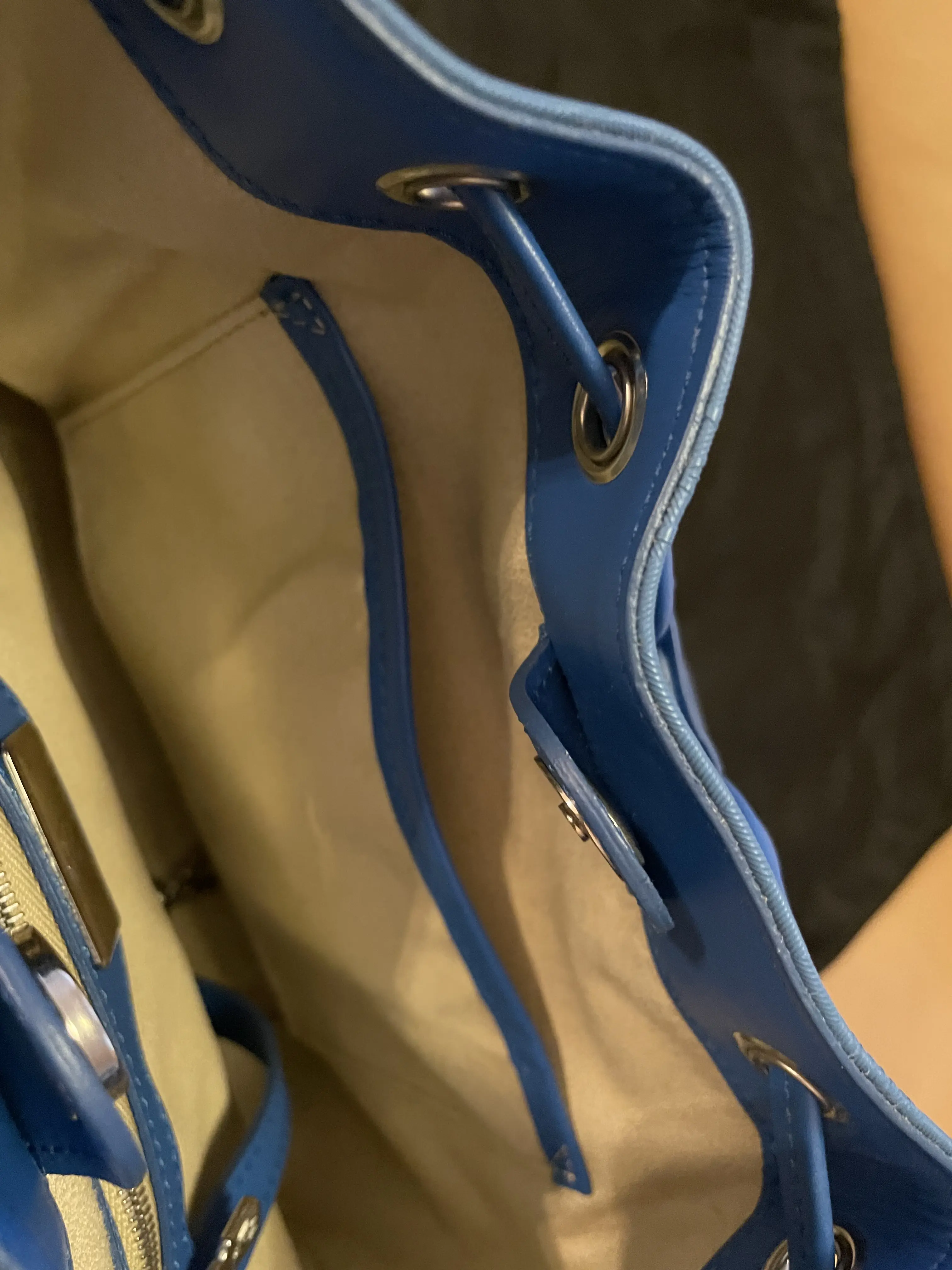 Maison Mollerus blue Sion Bucket Bag | LOOP Marketplace