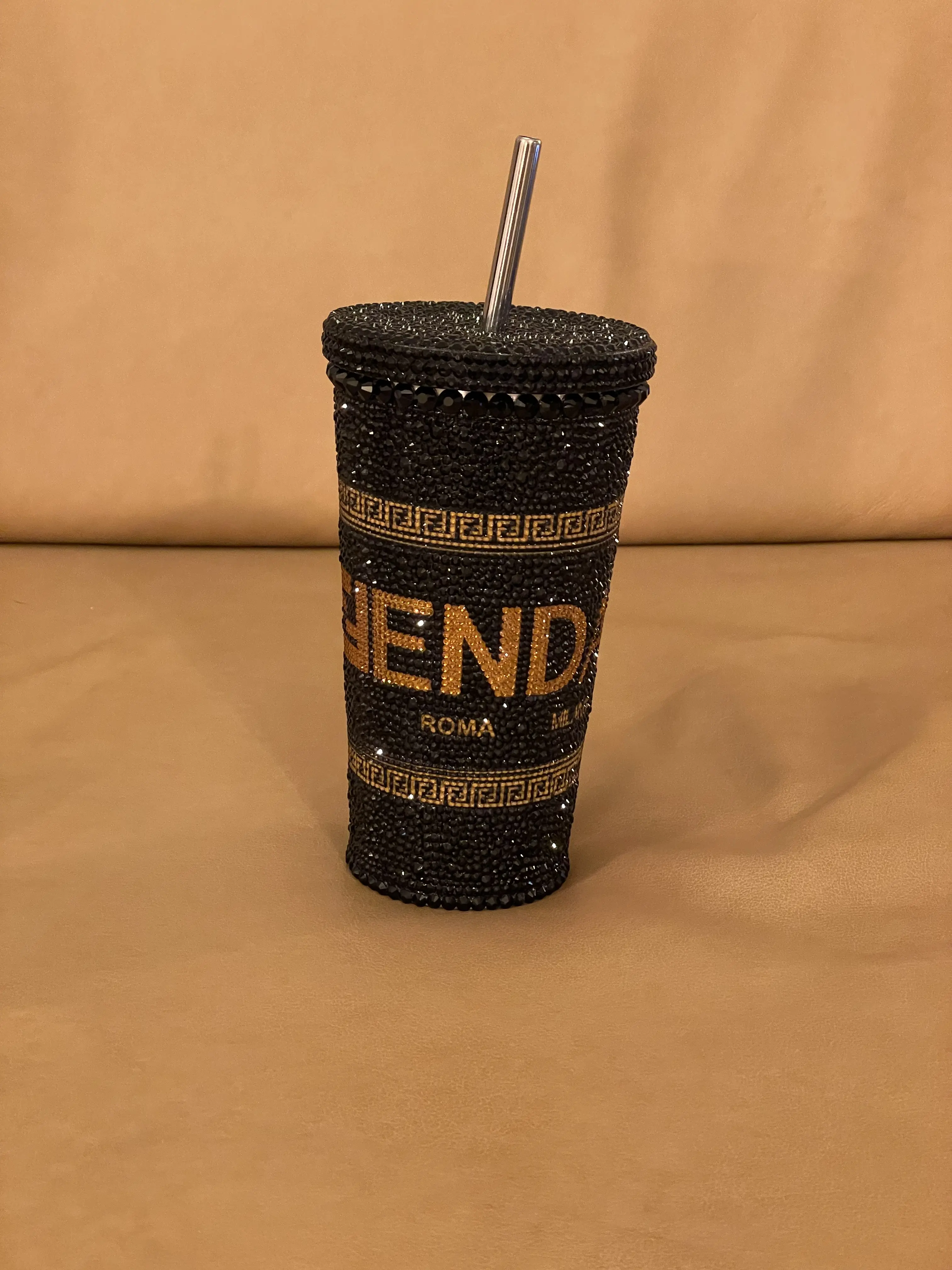 FENDI X VERSACE bedazzled Travel Cup | LOOP Marketplace