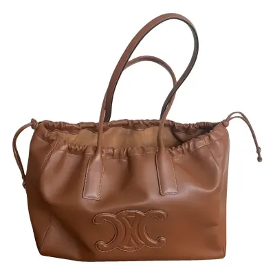 CELINE CABAS LEATHER TRIOMPHE TAN | LOOP Marketplace