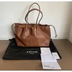 CELINE CABAS LEATHER TRIOMPHE TAN