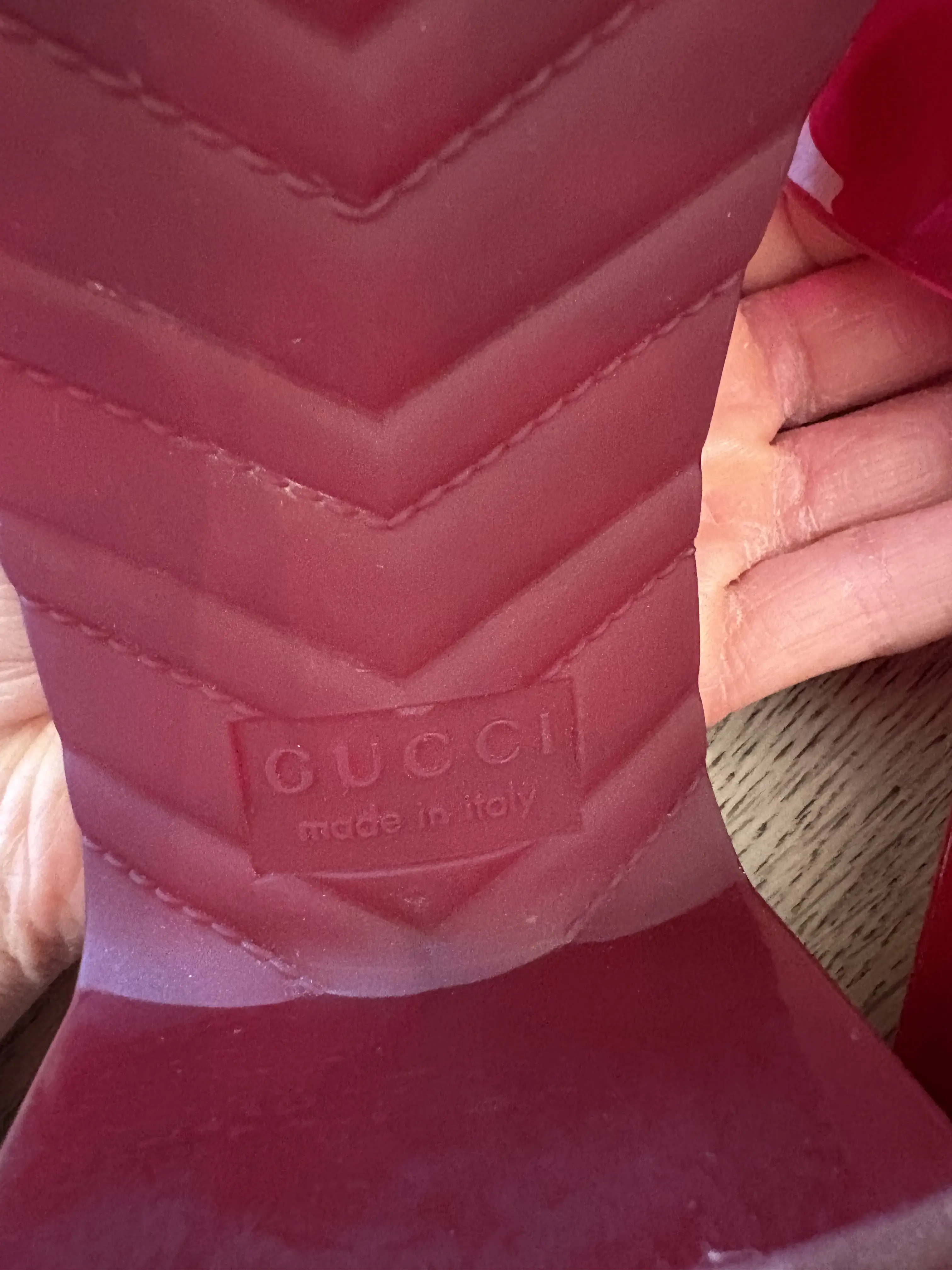 Sandales rouges transparentes GUCCI | Marché LOOP