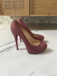 CHRISTIAN LOUBOUTIN Pink Python Platform