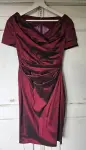 TALBOT RUNHOF, burgundy stretch dress